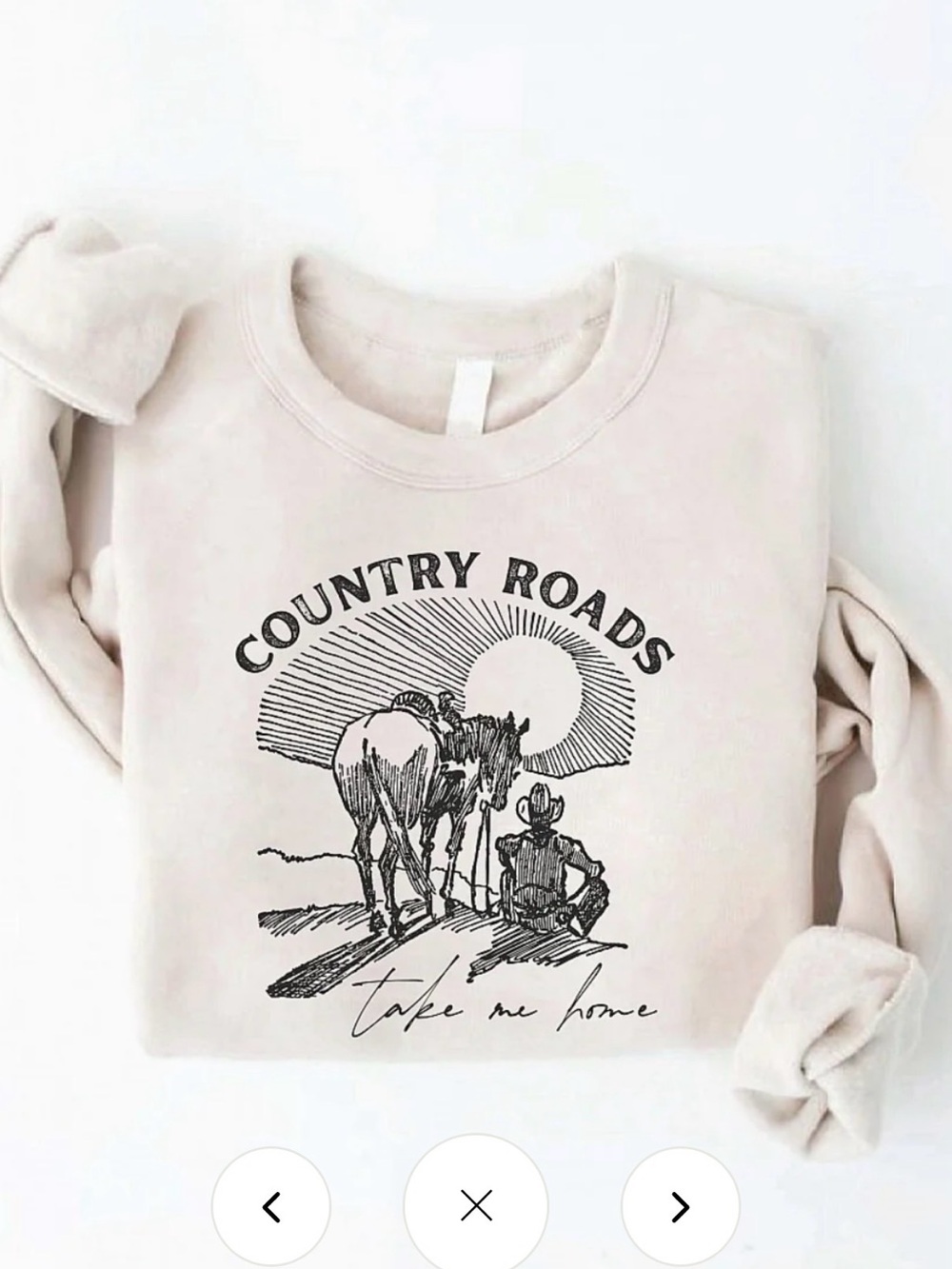 Oat Collective - Country Roads Cream Graphic Crewneck Sweater
